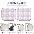 thumbnail image 6 of Xecao Floral Purple Buffalo Plaid for Foldable Car Sun Shades (2-Pack) offer sun protection with an easy-fold design for convenient windshield shading., 6 of 7