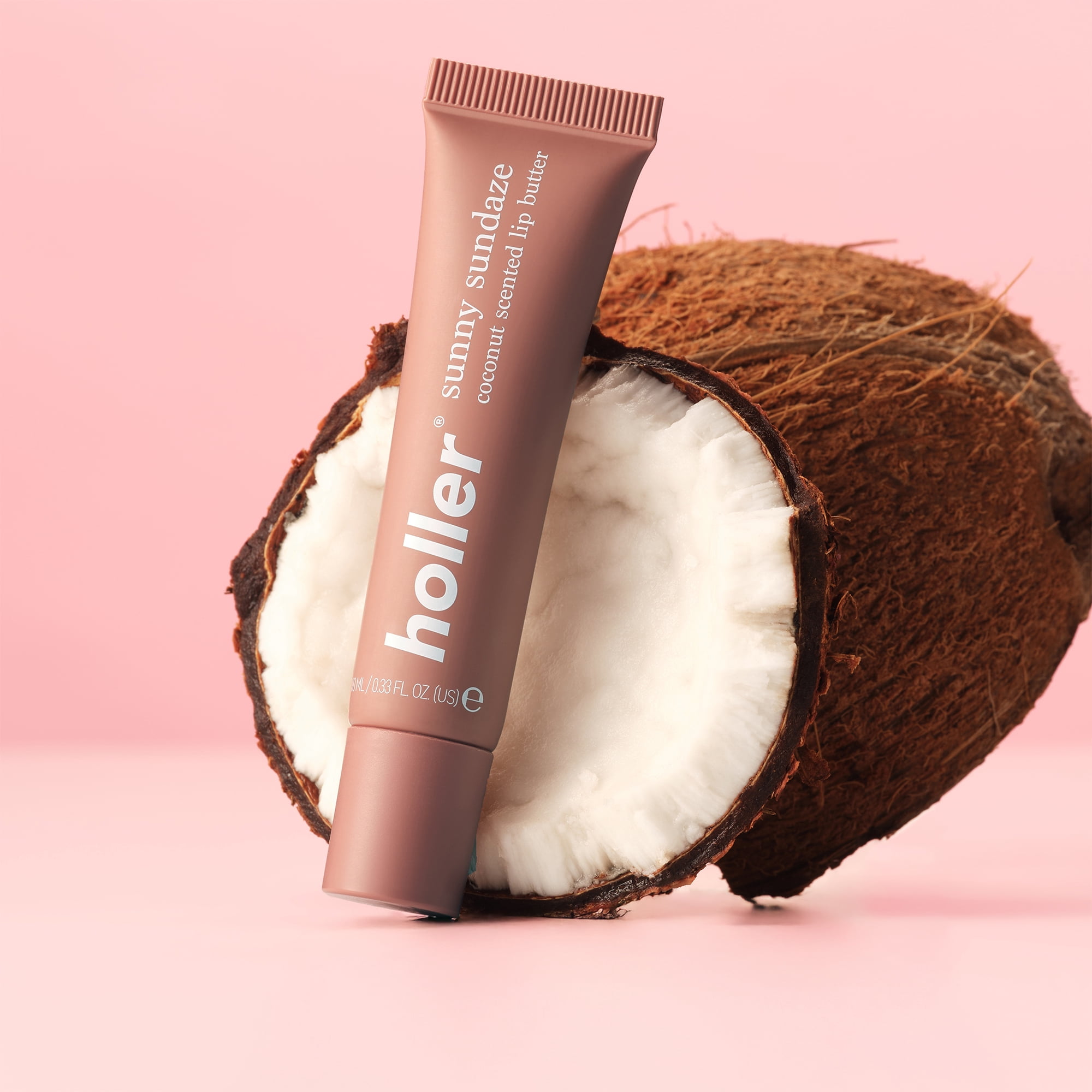 Holler Sunny Sundaze Coco Cabana Coconut Lip Butter, Hydrating Shea Butter, 0.33 fl oz
