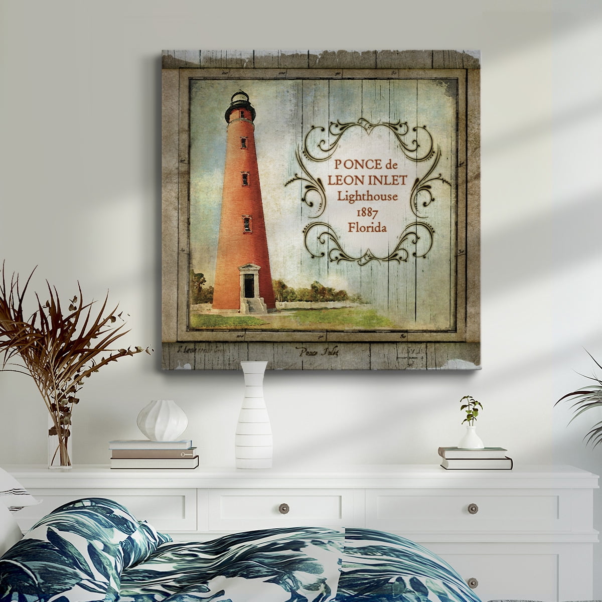 Wexford Home Florida Lighthouse VIII-Premium Gallery Wrapped Canvas, 40" x 40" - Ready to Hang