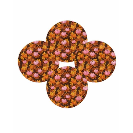 Fall Round Placemats Set of 4 Pink Pumpkins Place Mats Thanksgiving Woven Placemat Burnt Orange Autumn Maple Leaves Circle Braided Table Mat for Kitchen Dining Table Autumn Party Home Decor 15 Inch