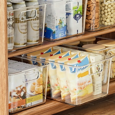 1 PC Extra Large Clear Plastic Storage Bins - Transparent Acrylic Organizers with Built-In Handles, Square Containers for Home and Office