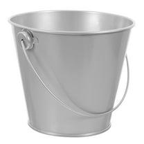 Toyvian Plated Silver Small Metal Bucket for Party Candy Storage and Home Decoration