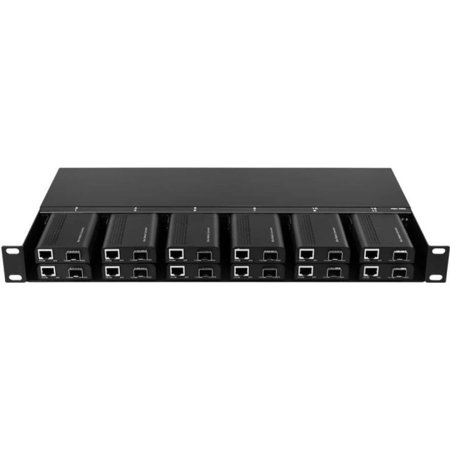 UPC: 0840177840517 | Axiom Mini-Media Converter Rack Mount Chassis  1U  12 Slots  Dual AC 220v