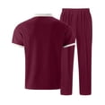 thumbnail image 3 of Gytharion Men's 2 Piece Classic Walffe Sets Turn-down Collar Zippered Short Sleeve Tops with Drawstring Long Pants Sets Soild Color Casual Outfits, 3 of 5
