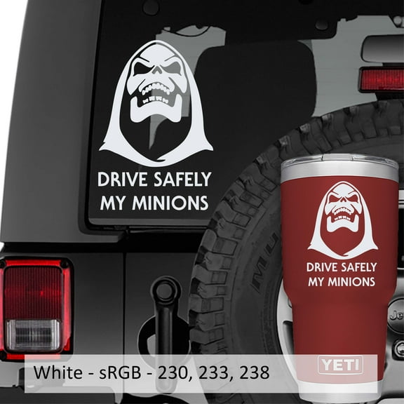 Collectible Decals MOTU Skeletor Drive Safely My Minions Vinyl Decal