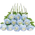 thumbnail image 4 of Blue Fake Roses Artificial Flowers - Fake Artificial Roses Silk Flowers with Stems for Home Wedding Hotel Office Centerpiece Decor（Sky Blue）, 4 of 5