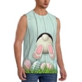 thumbnail image 2 of Bingfone White Bunny Bottom And Easter Eggs Pattern Men's Tank Tops Workout Sleeveless Tee Shirts Running Beach Tanks for Men-3X-Large, 2 of 8