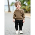 thumbnail image 4 of Gzhioc Kids Baby Girl Fall Winter Sweater 0 3 6 9 12 18 24 Months 2T 3T 4T 5T Stylish Solid Crew Neck Long Sleeve Knitted Tops, 4 of 9