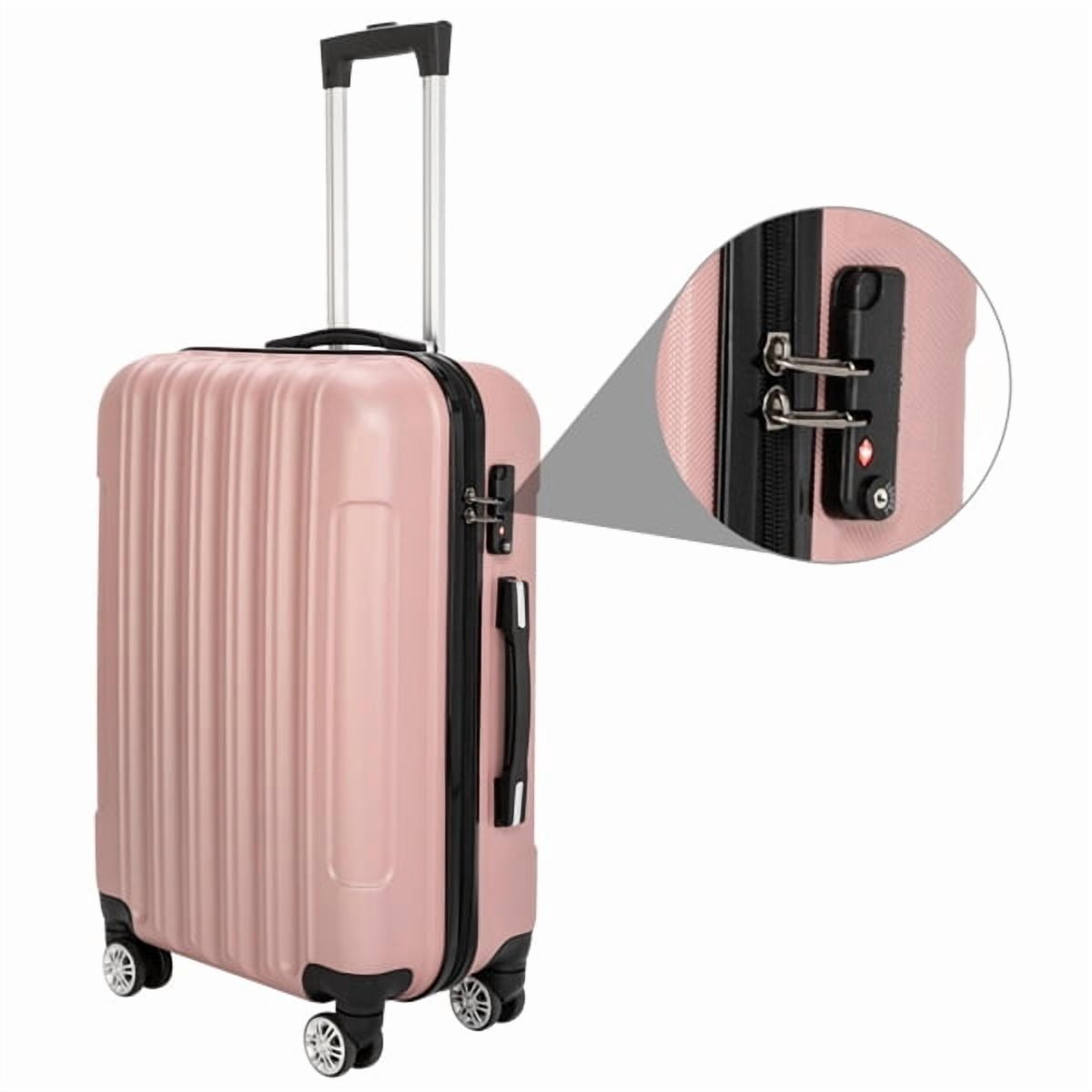 Alvantor 3-in-1 Large Capacity Travel Suitcase Set, Durable ABS+PC Hardshell Luggage with Wheels, Pink (20"|24"|28")