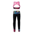 thumbnail image 2 of Hansber Kids Girls Athletic Sets for Gymnastics Sports Workout Fitness Outfits 2 Piece Tank Crop Tops Leopard 6, 2 of 7