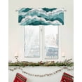 thumbnail image 6 of Valances for Windows, Gradient Ocean Waves Turquoise Teal Gradient Waves Rod Pocket Short Window Valance Curtains Holiday Window Treatment for Kitchen Living Room Bathroom, 42"x12", 6 of 7