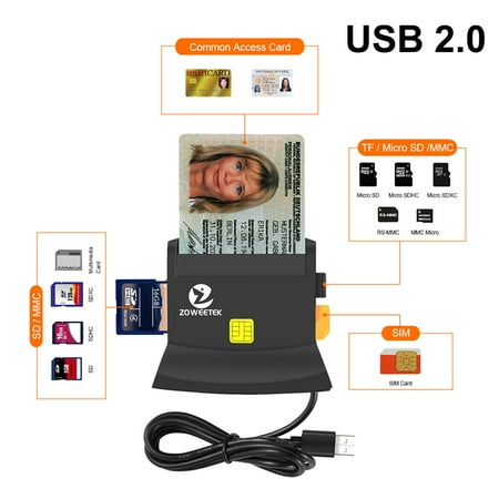 ZOWEETEK CAC Card Reader Military Smart Card Reader USB-A Common Access Compatible with Windows Mac and Linux price history on PriceWatchPro