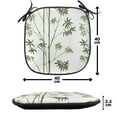 thumbnail image 4 of Bamboo Print Chair Seating Cushion Set of 6, Simple Exotic Foliage Leafy Japanese Tree Plants in Nature Tones, Seat Pads for Office with Anti-slip Backing, 16"x16", Olive Green Evergreen, by Ambesonne, 4 of 7
