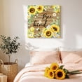 thumbnail image 4 of Sunflower Bee Kind Canvas Wall Art for Living Room, Vintage Yellow Floral Bees White Daisy Brown Wooden Grain Poster Print Painting for Bedroom Office Home Decor Wall Pictures Prepare To Hang 16"x16", 4 of 9