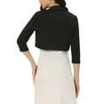 thumbnail image 3 of INSPIRE CHIC Bolero Shrugs for Women's Collared Shrugs for Dress XS Black, 3 of 5