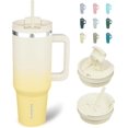 thumbnail image 1 of Baomifa Gobelet 40 oz avec Poignée Gobelets Isolés avec Couvercle et Paille Tasse Thermique en Acier Inoxydable, Citron, 1 of 4