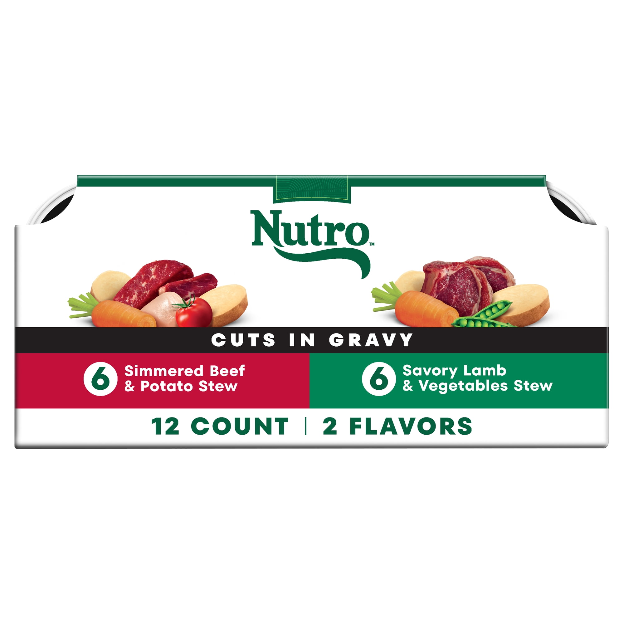 Nutro Natural Choice Cuts In Gravy Lamb Beef Variety Pack Wet Dog Food, 3.5 Oz Tray Pack Of 12