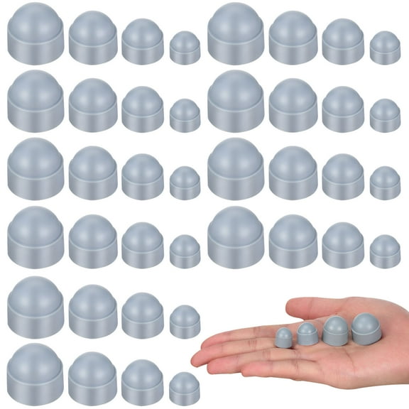 UPOUART 40Pcs Plastic Nut Caps Hexagon Nut Cover Grey for Appearance Improvement 2.33X2.33X2.03in