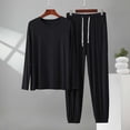 thumbnail image 3 of VBVC Men's and Men's Plus Drawstring Set with Pockets,Lightweight Long Sleeve Top and Jogger Pant For Men,Black,L-5XL, 3 of 6