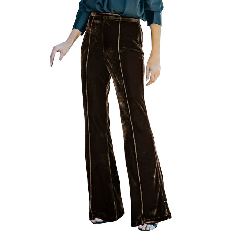 Flowy Pants For Women Casual High Waisted Wide Leg Palazzo Pants Trousers  With Pocket Plus Size 
