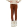 thumbnail image 4 of 2-13T Toddler Child Girls Winter Thick Warm Cotton Long Pants Solid Fleece Lined Footless Leggings, 4 of 9