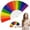 B, variant on Rainbow Fans - Pride Folding Fans Made of Bamboo - Coloured Accessories for CSD Festival Rave Techno Wedding Party Women Men 8.27 In