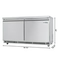 thumbnail image 4 of 60 in. Commercial Refrigerated Prep Station Cold Table, Stainless-Steel Refrigerator with 12 Pan Storage with Cover and Two Adjustable Shelves, ETL Listed (KM-RBT-60C), 4 of 12