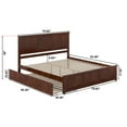 thumbnail image 6 of AFI Madison King Wood Platform Bed with Matching Footboard and Twin XL Trundle, Walnut, 6 of 9