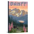 thumbnail image 1 of Banff, Canada - Bear and Spring Flowers - Lantern Press Artwork (16x24 Gallery Wrapped Stretched Canvas), 1 of 8