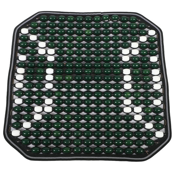 DINHEAROM Cooling Seat Cushion Green Wood Bead Breathable Car Interior 1Pack 16.5*16.5*0.7in