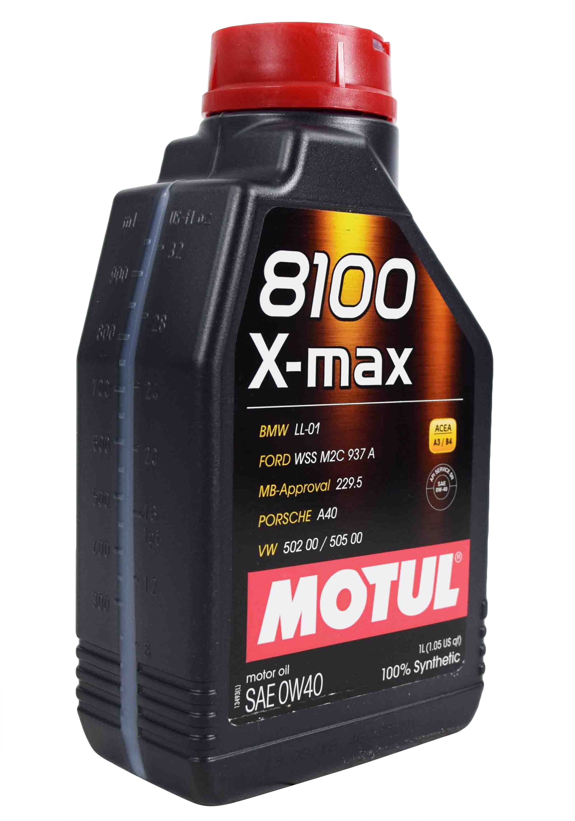 Motul 104531 8100 X-max SAE 0W40 Motor Oil 0W-40 - 1 Liter - 1 Pack