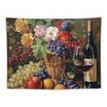 thumbnail image 5 of Orinice Flowers Fruits Wine Tapestry Wall Hanging Unique Style Graphic Tapestries Home Wall Decor Art for Living Room Bedroom Apartment Farmhouse Dorm 50x40inch, 5 of 6