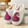 thumbnail image 3 of Mostsola Slippers for Women Funny Pumpkin Ghost Print Plush Cozy Indoor House Slippers Slip on Shoes, 3 of 9