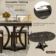thumbnail image 6 of Harper & Bright Designs Round Extendable Dining Table Set for 4, 5 Piece Retro Functional Wood Dining Table Set with 4 Upholstered Chairs for Kitchen, Espresso, 6 of 17