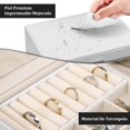 thumbnail image 3 of Organizador de joyas, Caja de Almacenamiento de Joyería Multifuncional Estuche para Anillos, Pendientes, Pulseras, Collares y Reloj (Blanco), 3 of 4
