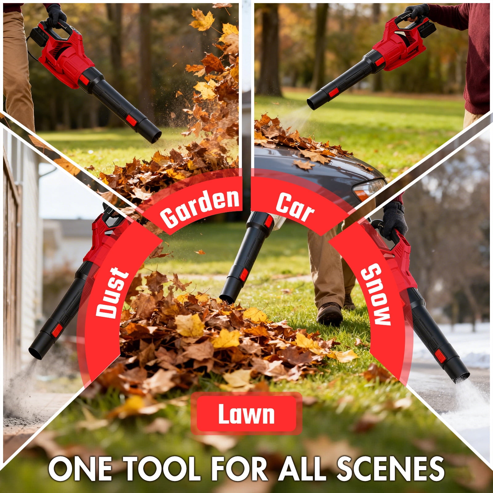 CATGOOD 21V Cordless Leaf Blower 750CFM 280MPH, 3 Speed Electric Leaf Blower with 2×4.0Ah Batteries and Rapid Charger for Lawn, Patio, Yard and Dust Cleaning