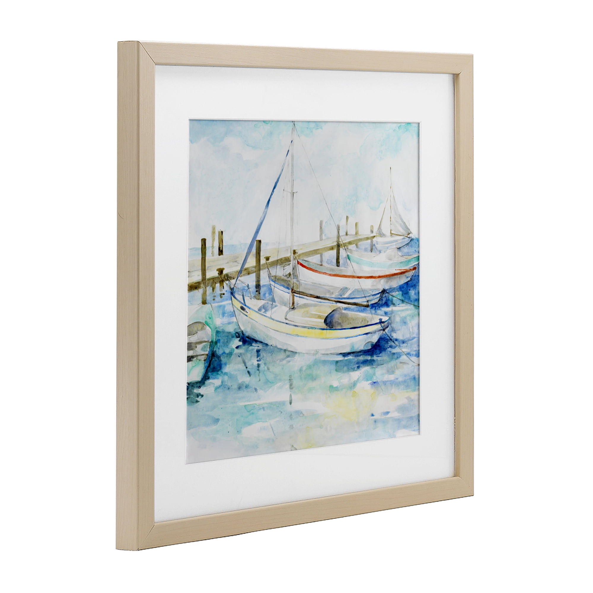 Stupell Industries Docked Sails on Stormy Seas Birch Framed Print Under Glass, design by Lorenzo Collective