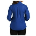 thumbnail image 2 of Yellow Rooster Women's Ladies 3/4-Sleeve Carefree Poplin Shirt True Royal XL, 2 of 5