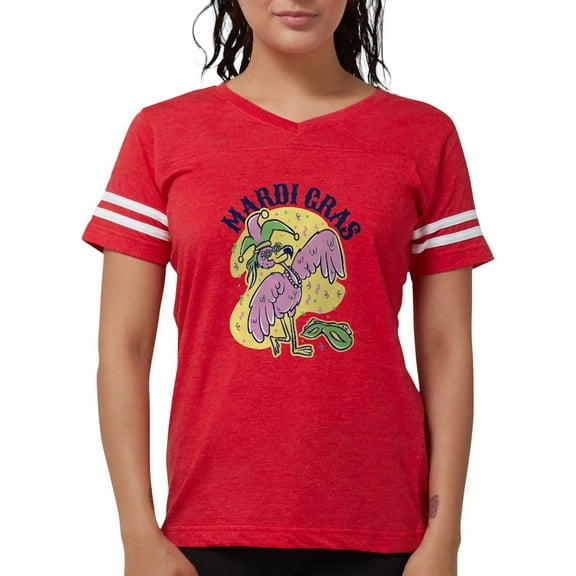 CafePress - Mardi Gras Flamingo T Shirt - Womens Football Shirt