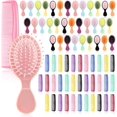 thumbnail image 1 of 70 Pieces Mini Wet Hair Brush & Mini Comb in Bulk Set for Kids Toddler Girls Baby, Bridesmaid Gifts, Spa Party Supplies, Summer Stuff, 35 Travel Hair Brush 35 Fine Wide Combs for Women Men, 1 of 7