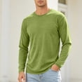 thumbnail image 4 of HAiming Men's Long Sleeve Shirts Casual Solid Color Round Neck Pullover Base Tops Plus Size Soft Pajamas Loungewear, 4 of 8