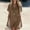 Coffee, variant on FengLS Women's Mini Dress Casual Loose Cotton-Linen Dress with Pockets Summer Lightweight Solid Color Homewear Short Dress Comfy V-Neck Short Sleeves Mini Dress