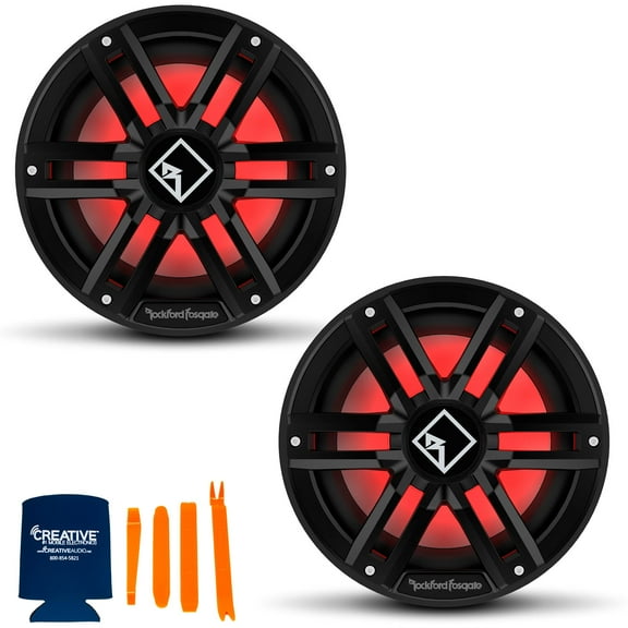 Rockford Fosgate 2 M2D4-10SB Black Color Optix Marine Dual 4-Ohm 10" Subwoofers