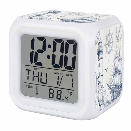 Nautical Ship Lighthouse Digital Alarm Clock for Bedrooms,Smart LED Alarm Clock with 7 Color Nautical Ship Lighthouse Digital Alarm Clock for Bedrooms,Smart LED Alarm Clock with 7 Color c 51