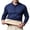 Navy, variant on Mens Fleece Lined Long Sleeve Polo Shirt Warm Regular Fit Turndown Collar Soft Stretch Casual Top Wine XL