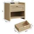 thumbnail image 6 of Surmoby Rattan Nightstand Set of 2 with Charging Station ,Boho Bedside Table with USB Type C Ports ,Rattan Night Stand with Storage Drawers and Shelf for Bedroom,Living Room,Light Oak, 6 of 10
