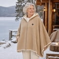 thumbnail image 5 of QISIWOLE Beige Heated Hooded Shawl Wrap For Women, 3 Heat Settings Fast Heating, 4.8 ft x 31.5 in Cotton Blend Heated Blanket, For Home Office Travel Winter Warmth, 5 of 6