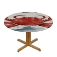 thumbnail image 3 of HAOXIT Round Tablecloth Crab, crab marine animal seastars Washable Polyester Table Cloth Table Cover Decorations for Picnic,Kitchen,Holiday Party 38-42, 3 of 8