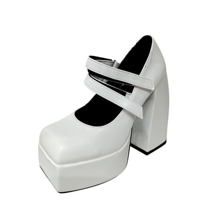 

Jikolililili Women s Sexy Banquet Super High Heel Thick Heel Platform Pump Square Toe Shoes Women Shoes Christmas 2022 Deals Clearance