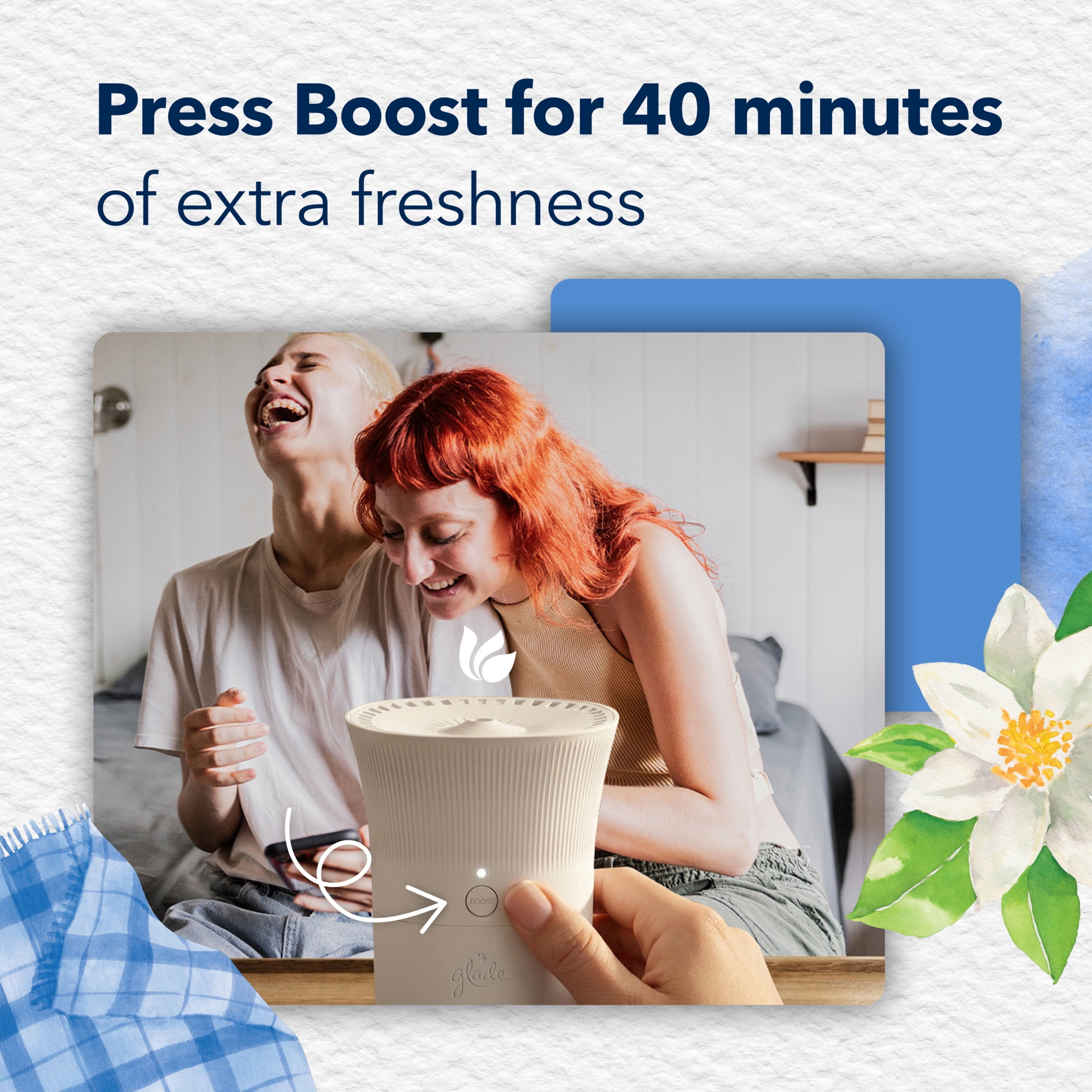 Glade® Scent Flow PlugIns® Air Freshener Starter Kit, Clean Linen, 1 Device + 1 Refill, 0.67 fl oz